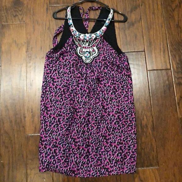 NWOT Forever 21 dress tribal beading leopard - Picture 1 of 3